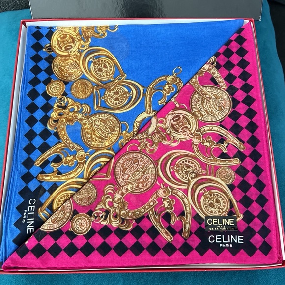 Celine scarves! (Authentic) set of 2 with Box (18x18inch) - Picture 3 of 3